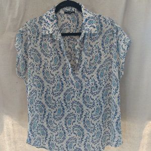 Blue Paisley Blouse